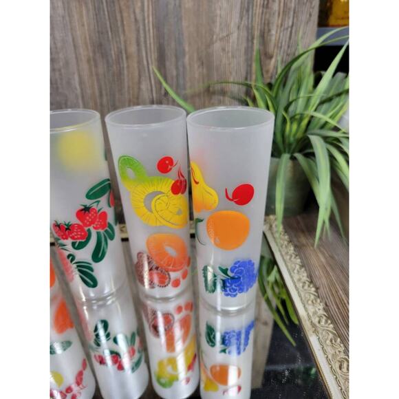 4 Zombie Tumblers Frosted Fruit Federal Glass, Tom Collins Barware - Picture 3 of 4